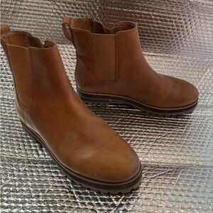 ‼️ Madewell Brown Ankle Boots with Elastic Panels